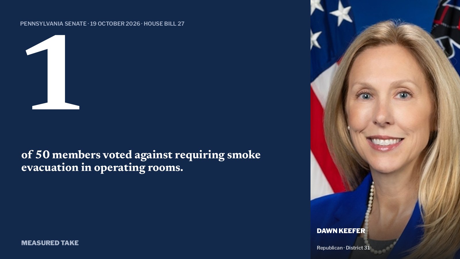 Pennsylvania Senate vote on House Bill 27: 49 for, 1 against