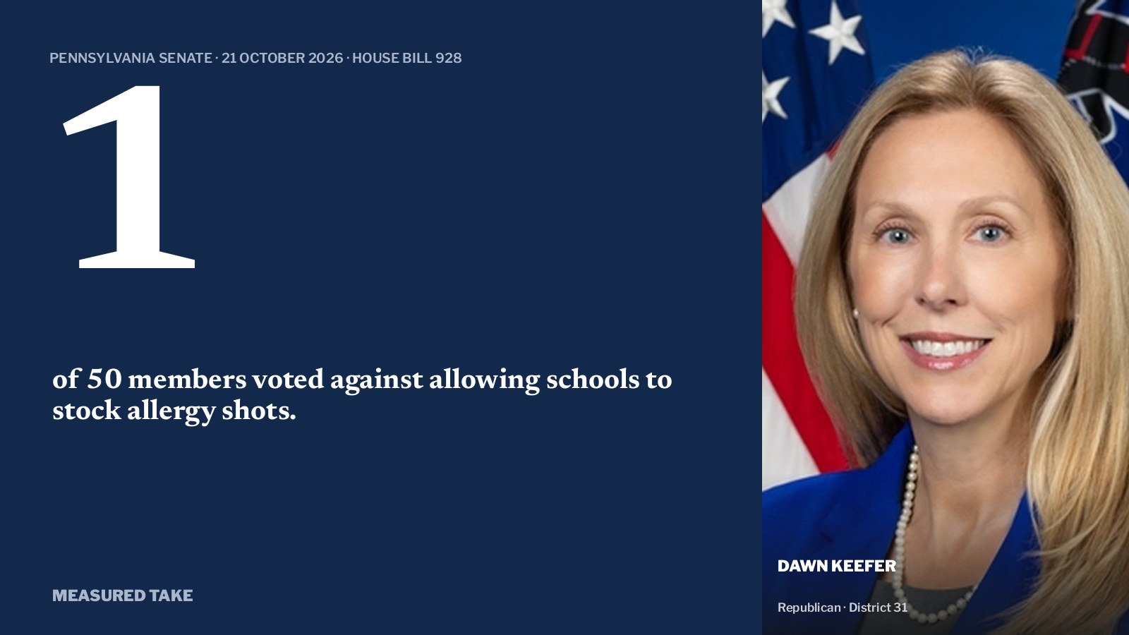 Pennsylvania Senate vote on House Bill 928: 49 for, 1 against